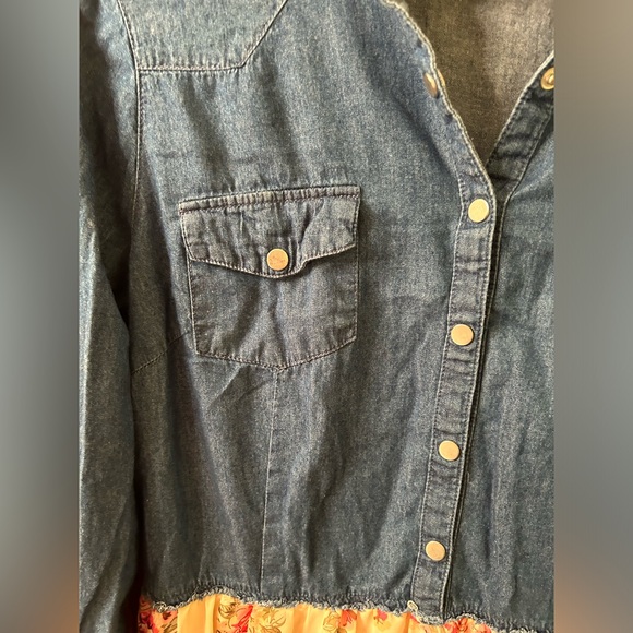 CANYON RIVER BLUES VTG Y2K Shirtdress with snap buttons. Size L - Picture 4 of 7